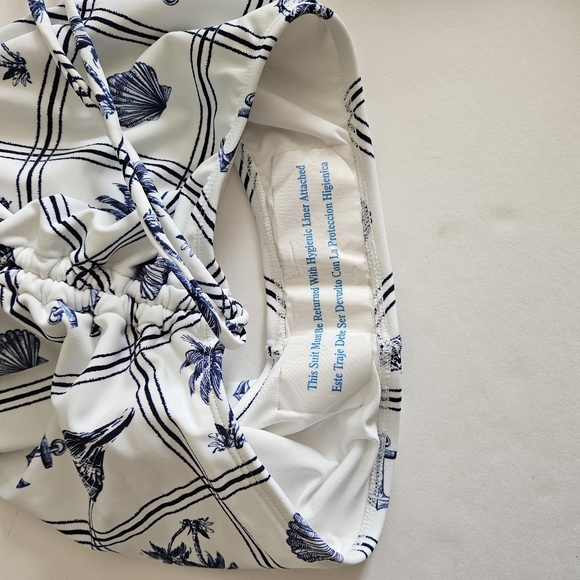 Nwt Shade And Shore Medium Nautical Beach Bathing Suit - Picture 7 of 8